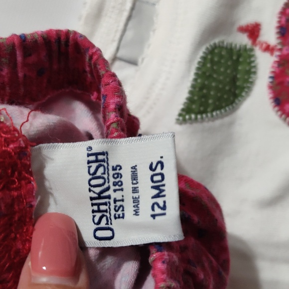 Y2K OshKosh B'gosh A For Apple Pink Knit Toddler Sweater 3pc Set 12/18m - Picture 11 of 11